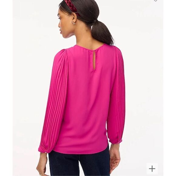 $90 J. Crew Petite pleated-sleeve top size small m5 - Picture 2 of 6